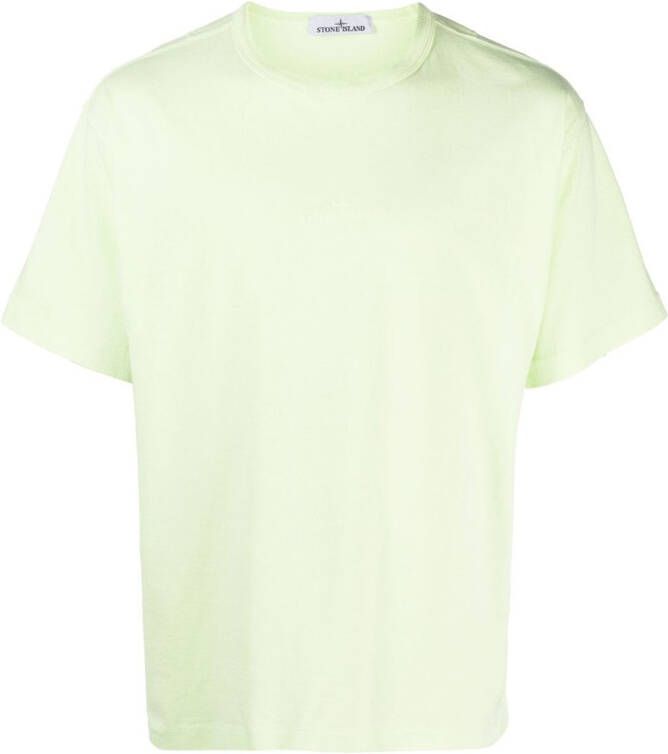 Stone Island T-shirt met geborduurd logo Groen