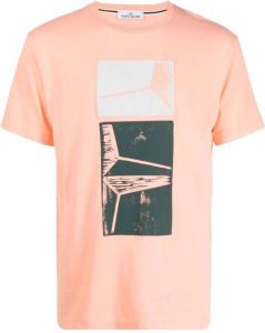 Stone Island T-shirt met grafische print Roze