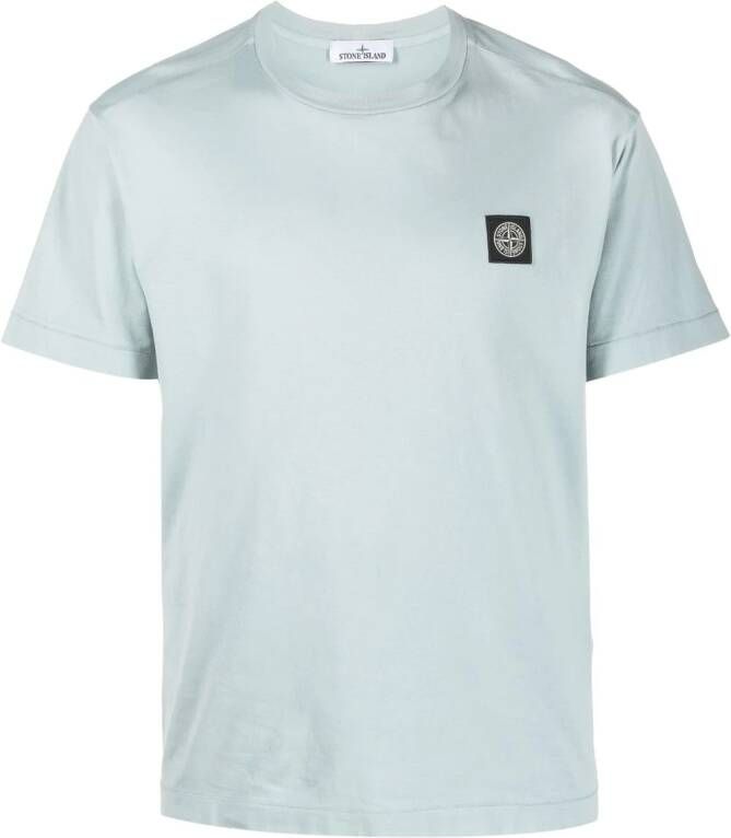 Stone Island T-shirt met logopatch Blauw