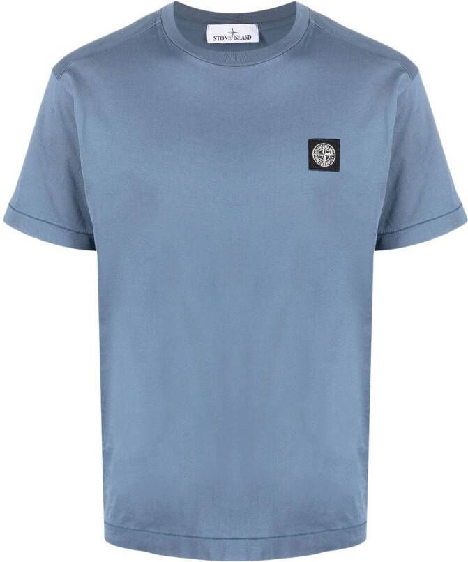 Stone Island T-shirt met logopatch Blauw