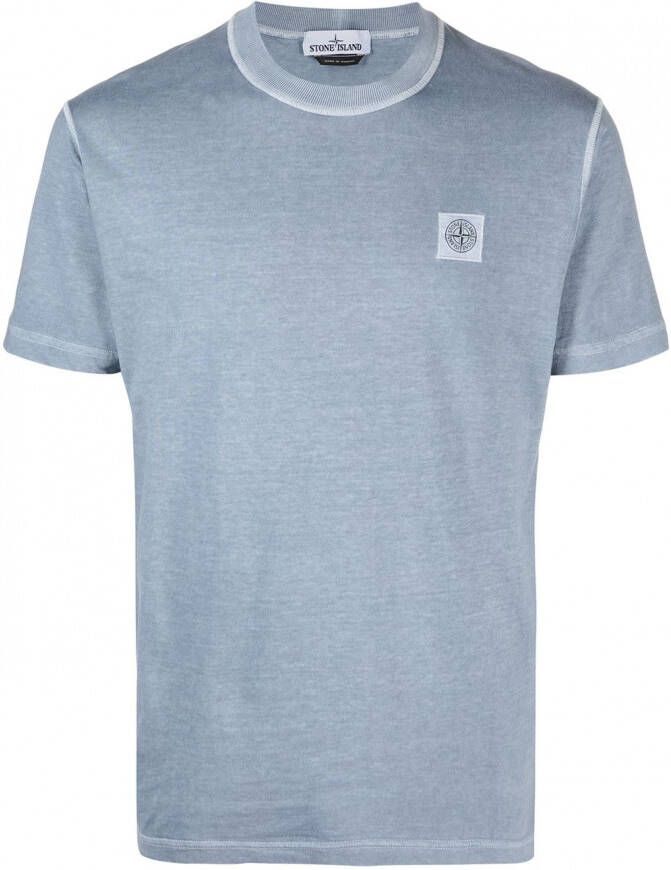 Stone Island T-shirt met logopatch Blauw