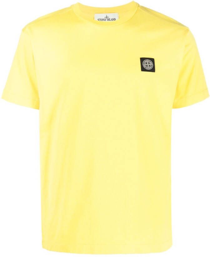 Stone Island T-shirt met logopatch Geel