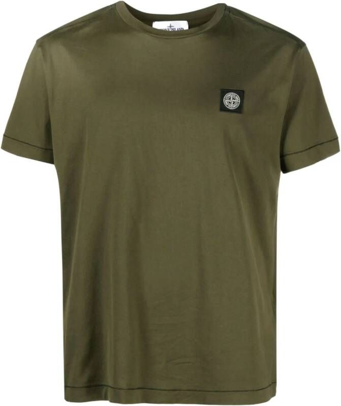 Stone Island T-shirt met logopatch Groen