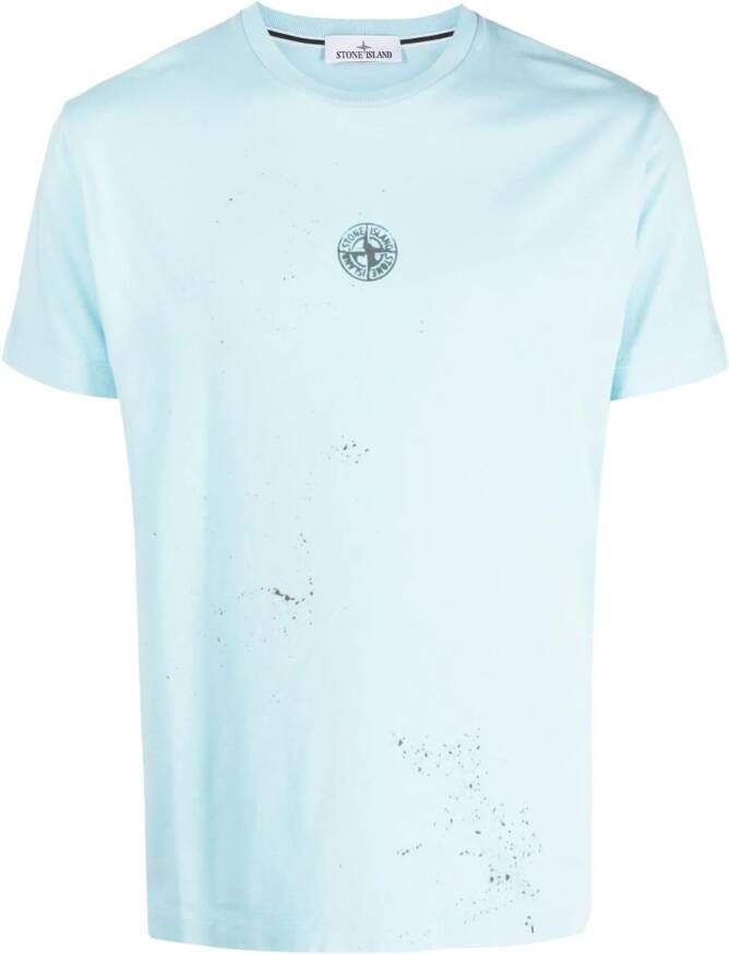 Stone Island T-shirt met logoprint Blauw