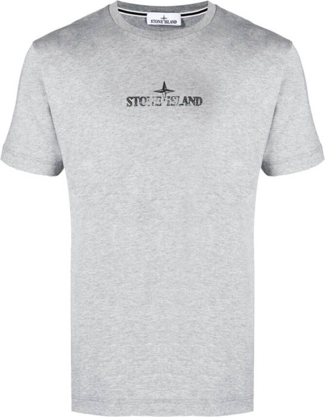 Stone Island T-shirt met logoprint Grijs