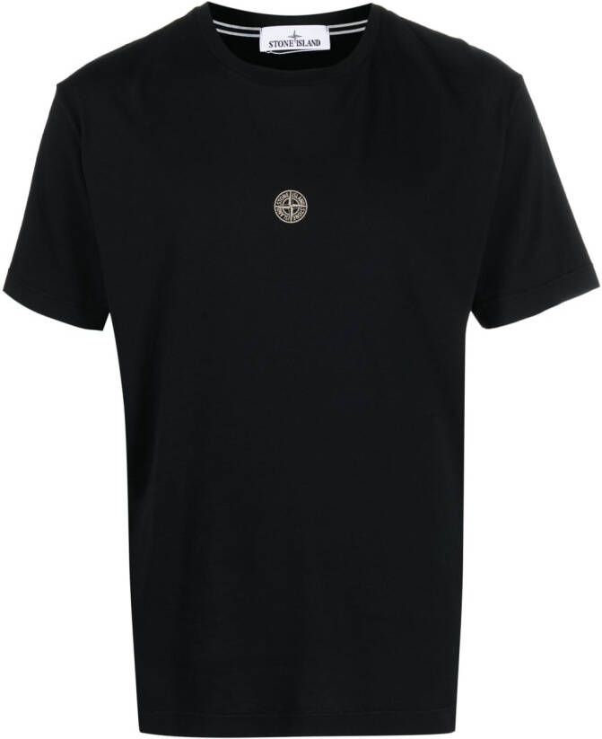 Stone Island T-shirt met logoprint Zwart