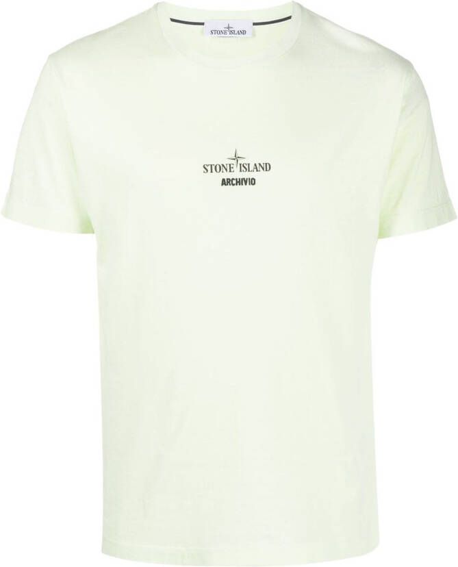 Stone Island T-shirt met print Groen