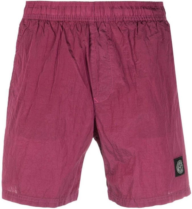 Stone Island Trainingsshorts met patch Roze