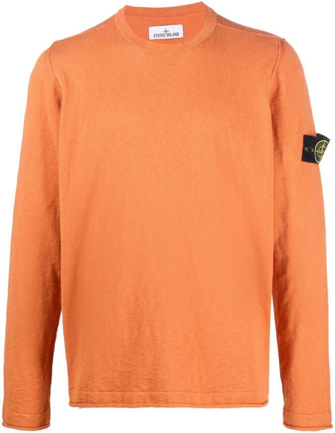 Stone Island Trui met logopatch Oranje