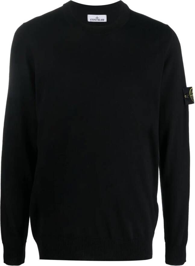 Stone Island Trui met logopatch Zwart