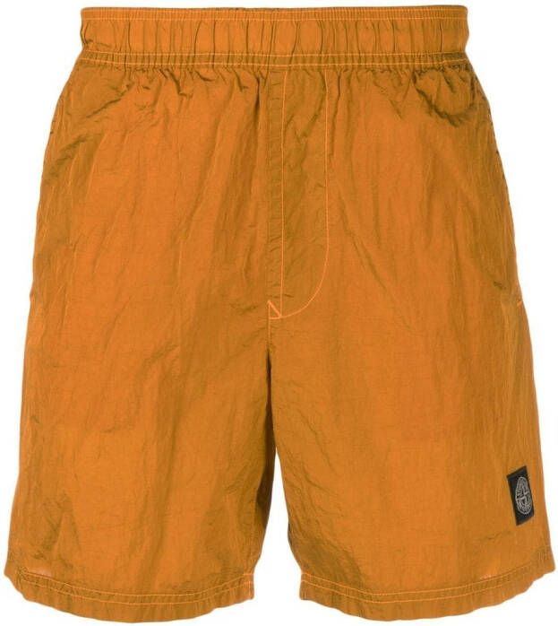 Stone Island Zwembroek met geborduurd logo Oranje