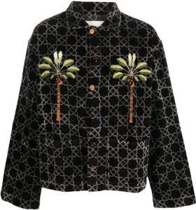 STORY mfg. palm tree-print shirt jacket Zwart