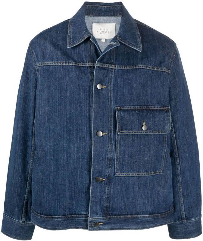 Studio Nicholson Denim jack Blauw