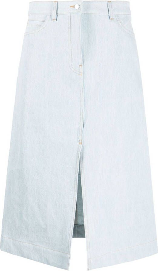 Studio Nicholson Midi-rok met split Blauw