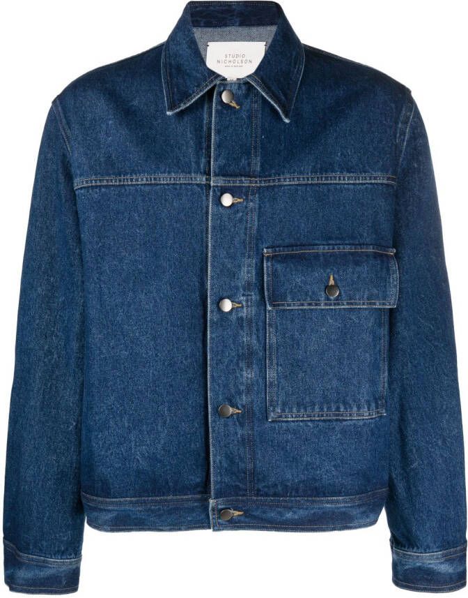 Studio Nicholson Denim jack Blauw