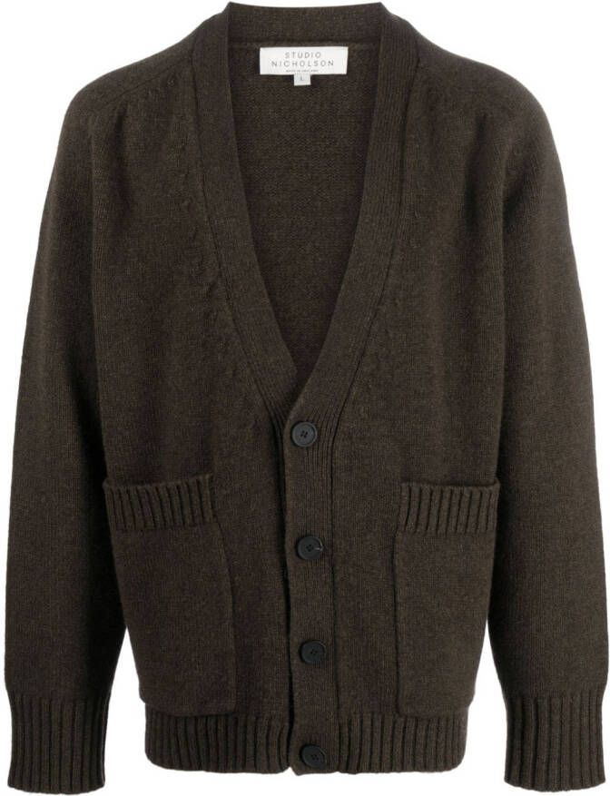 Studio Nicholson Vest met V-hals Bruin