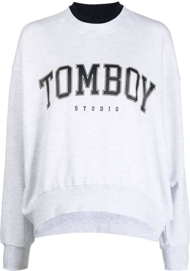 STUDIO TOMBOY Sweater met logoprint Grijs