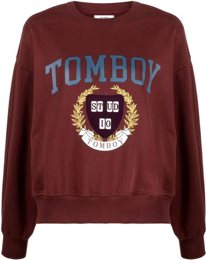 STUDIO TOMBOY Sweater met logoprint Rood