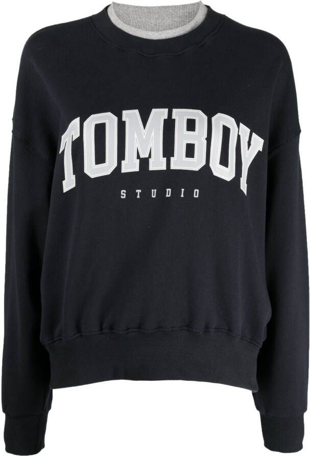 STUDIO TOMBOY Sweater met logoprint Zwart