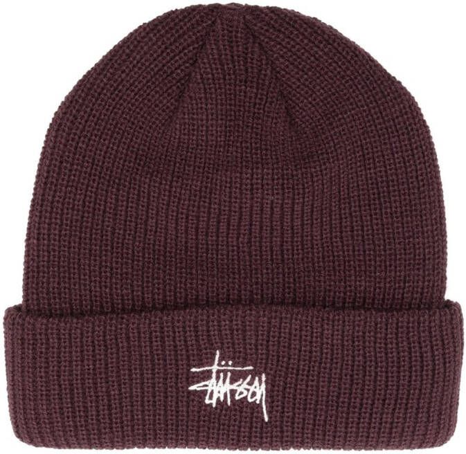 Stüssy Muts met geborduurd logo Paars