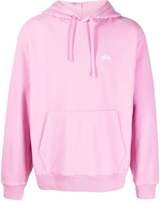 Stüssy Hoodie met geborduurd logo Roze