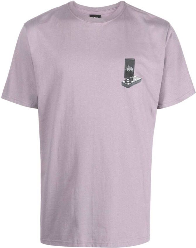 Stüssy T-shirt met logoprint Paars
