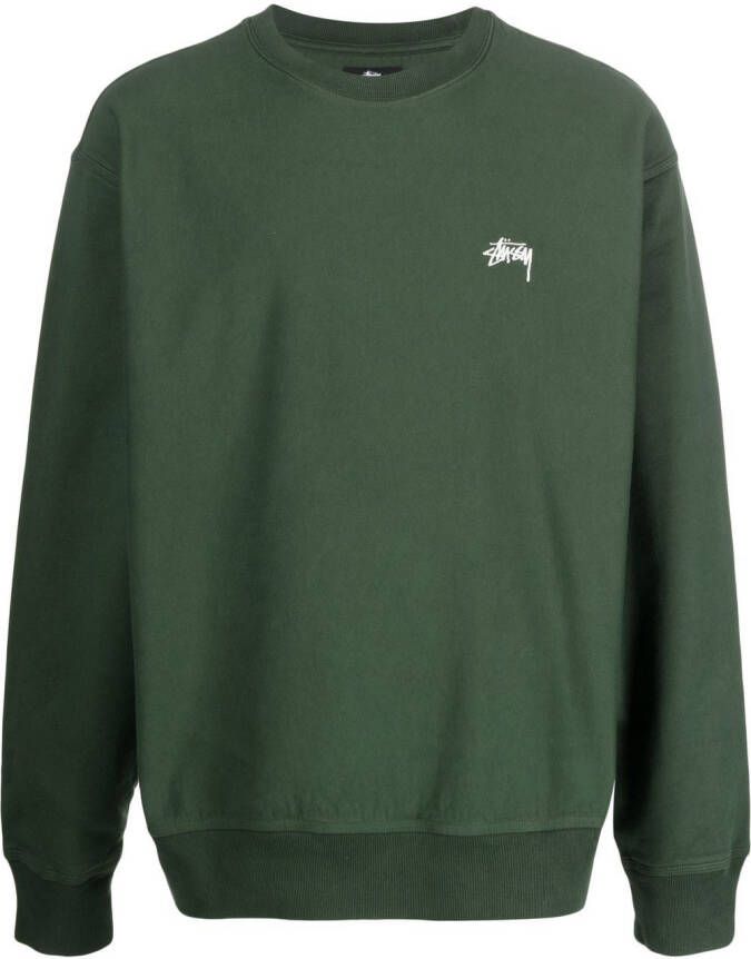 Stüssy Sweater met logoprint Groen