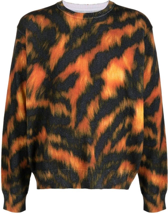 Stüssy Sweater met tijgerprint Oranje