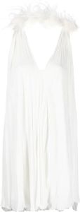 STYLAND Mini-jurk met veren afwerking Wit