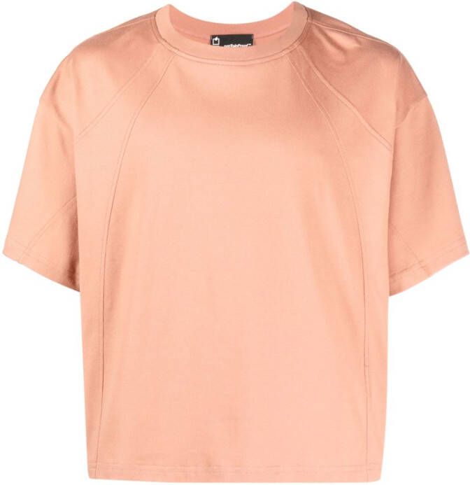 STYLAND T-shirt met jersey vlakken Oranje