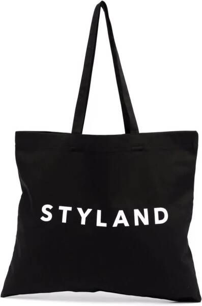 STYLAND Shopper met logoprint Zwart