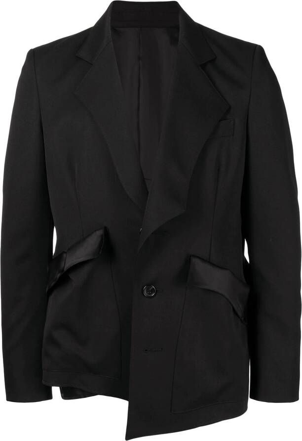 Sulvam Blazer met enkele rij knopen Zwart