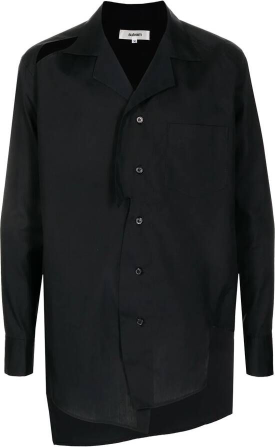 Sulvam Button-up overhemd Zwart