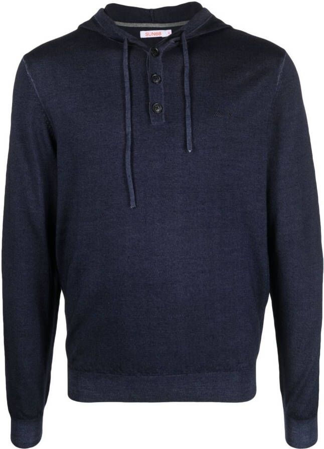 Sun 68 Gebreide hoodie Blauw