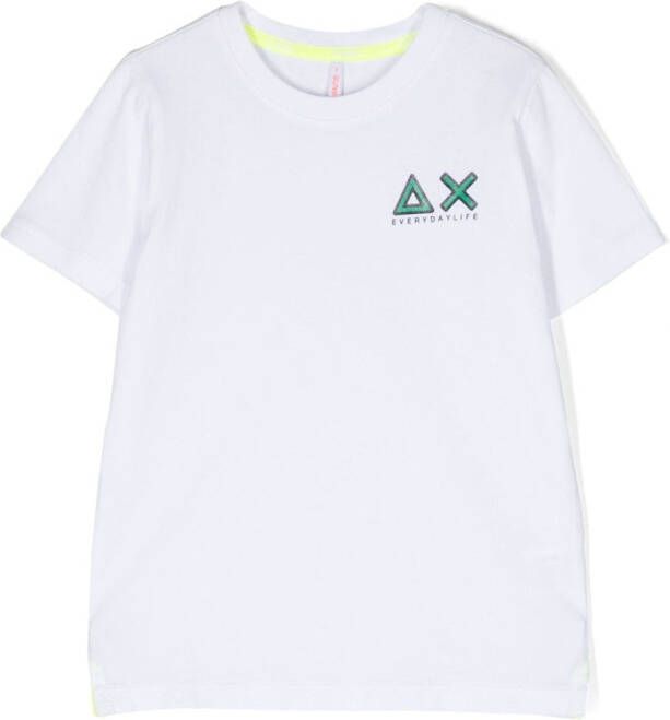 Sun 68 T-shirt met logoprint Wit