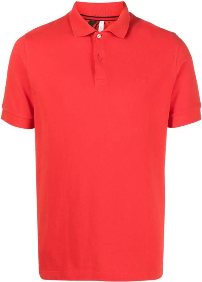 Sun 68 Poloshirt met geborduurd logo Rood