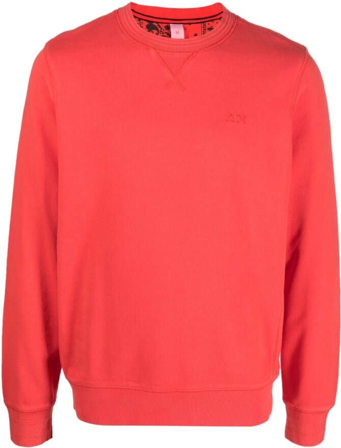Sun 68 Sweater met geborduurd logo Rood