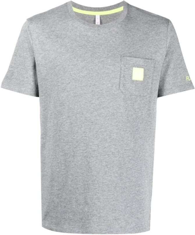 Sun 68 T-shirt met logopatch Grijs