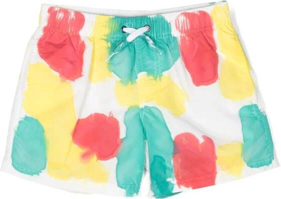 Sundek Zwembroek met abstracte print Wit