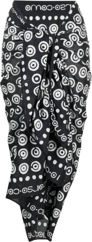Sundek Wikkelrok met print Zwart
