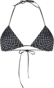 Sundek graphic-print triangle-cup bikini top Zwart