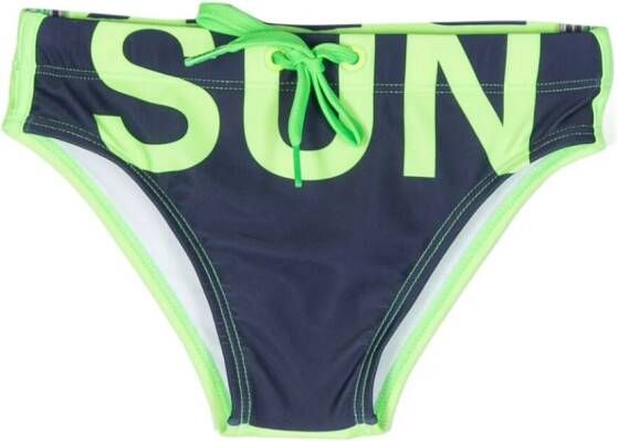 Sundek Zwembroek met logoprint Blauw