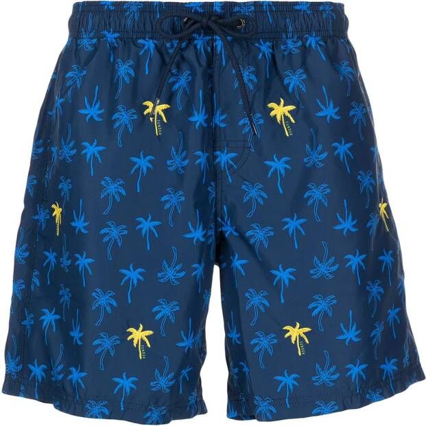 Sundek Shorts met palmprint Blauw