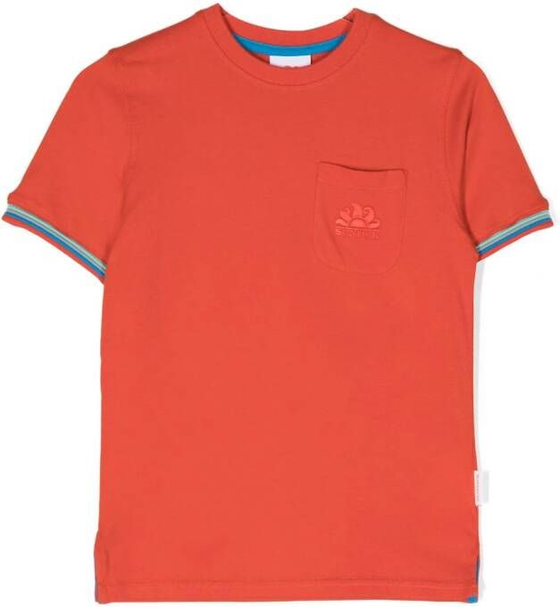 Sundek T-shirt met geborduurd logo Oranje