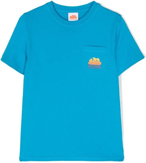 Sundek T-shirt met logoprint Blauw