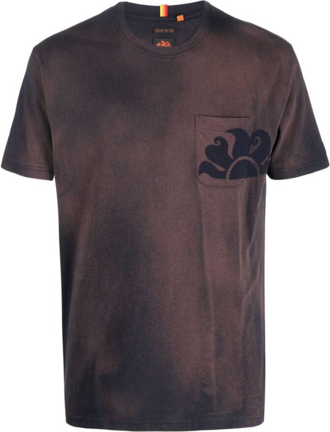 Sundek T-shirt met logoprint Bruin