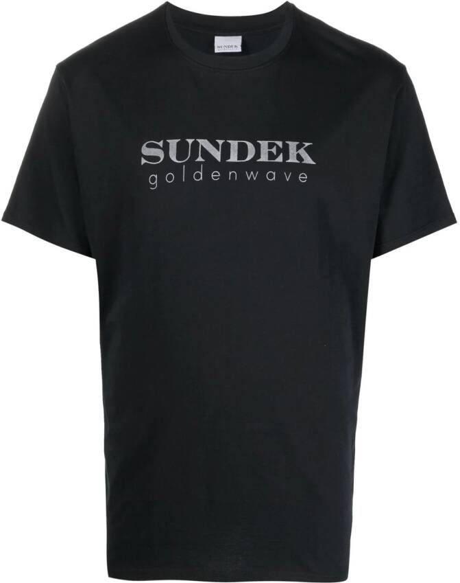 Sundek T-shirt met ronde hals Zwart