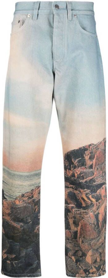 Sunflower Jeans met grafische print Blauw
