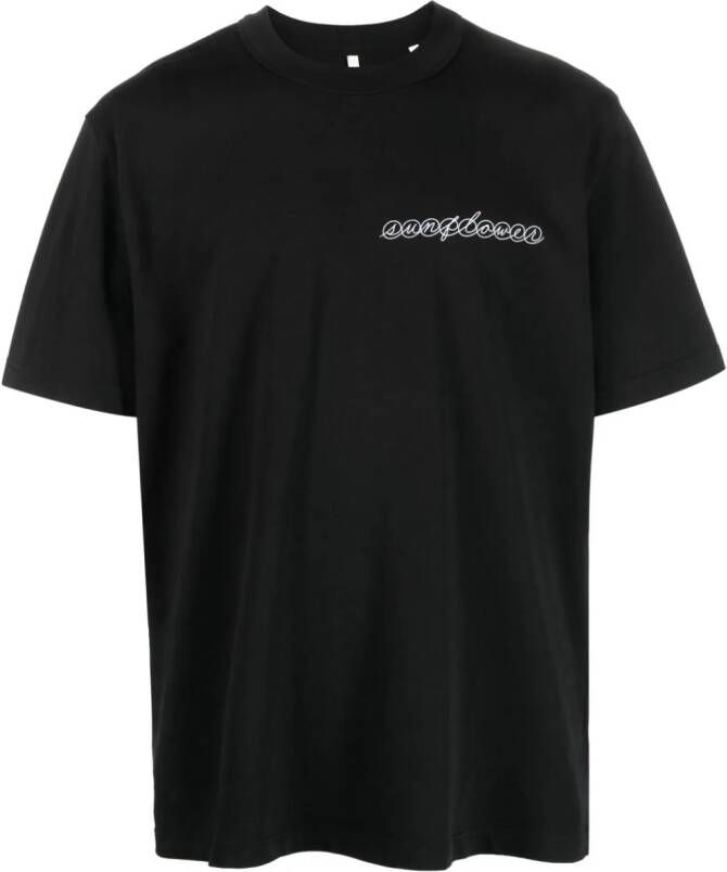 Sunflower T-shirt met logoprint Zwart