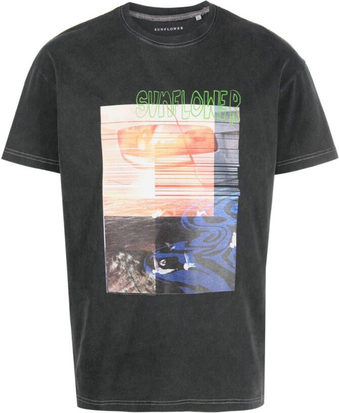 Sunflower T-shirt met logoprint Zwart